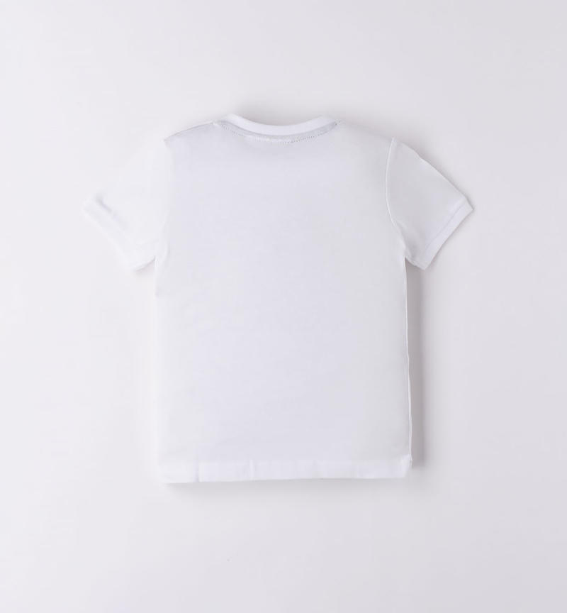 Sarabanda 100% cotton jersey t-shirt for boys from 9 months to 8 years BIANCO-0113