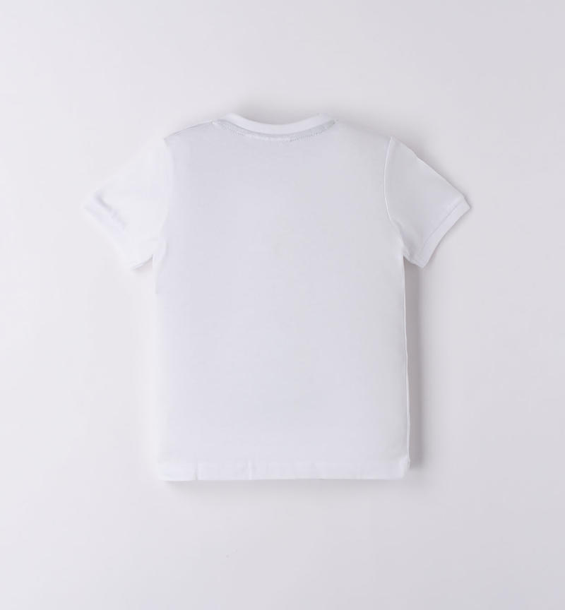 Sarabanda 100% cotton jersey t-shirt for boys from 9 months to 8 years BIANCO-VERDE-8036