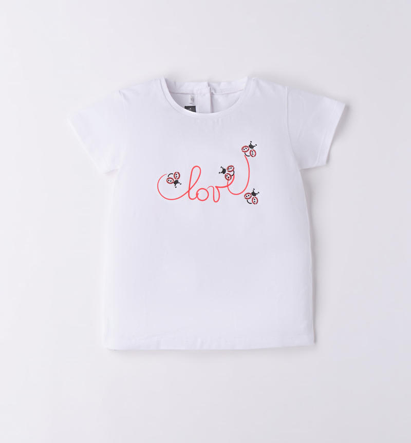 Sarabanda Love T-shirt for girls from 9 months to 8 years BIANCO-0113