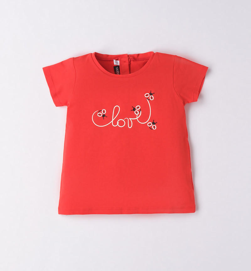 Sarabanda Love T-shirt for girls from 9 months to 8 years ROSSO-2235