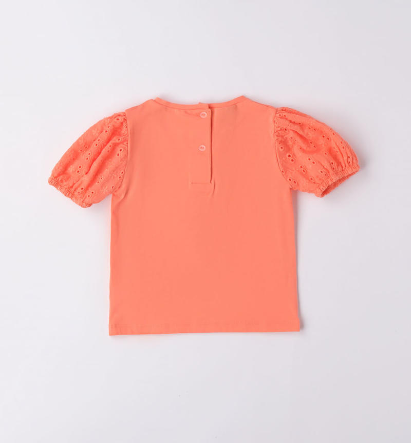 Sarabanda mandarin orange T-shirt for girls from 9 months to 8 years MANDARINO-2132