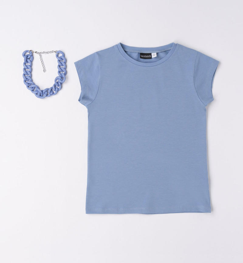 Sarabanda T-shirt with necklace for girls from 8 to 16 years AVION-3621