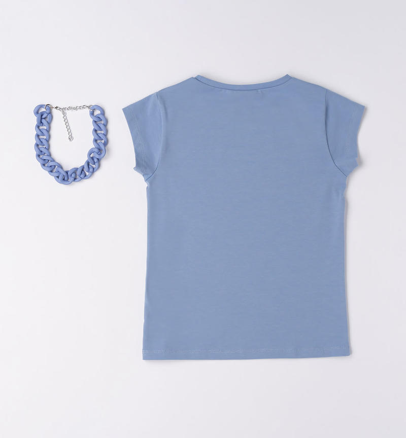 Sarabanda T-shirt with necklace for girls from 8 to 16 years AVION-3621