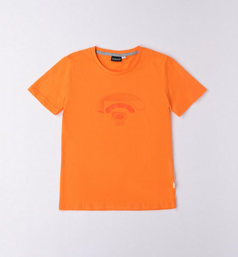 Sarabanda 100% cotton t-shirt for boys from 8 to 16 years ARANCIO-1844
