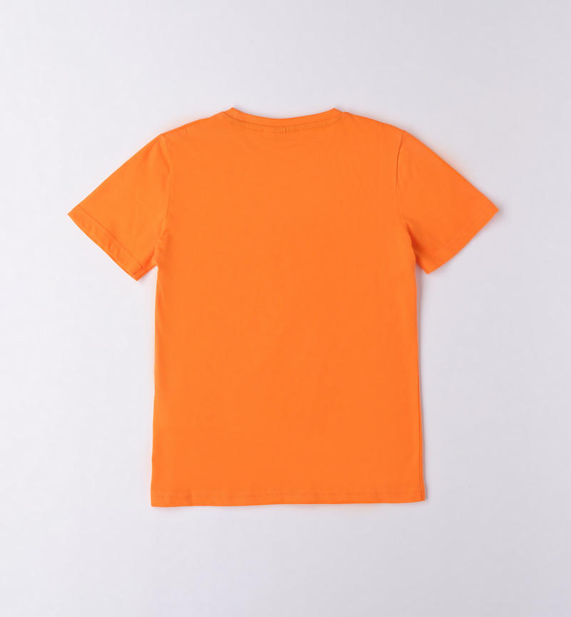 Sarabanda 100% cotton t-shirt for boys from 8 to 16 years ARANCIO-1844