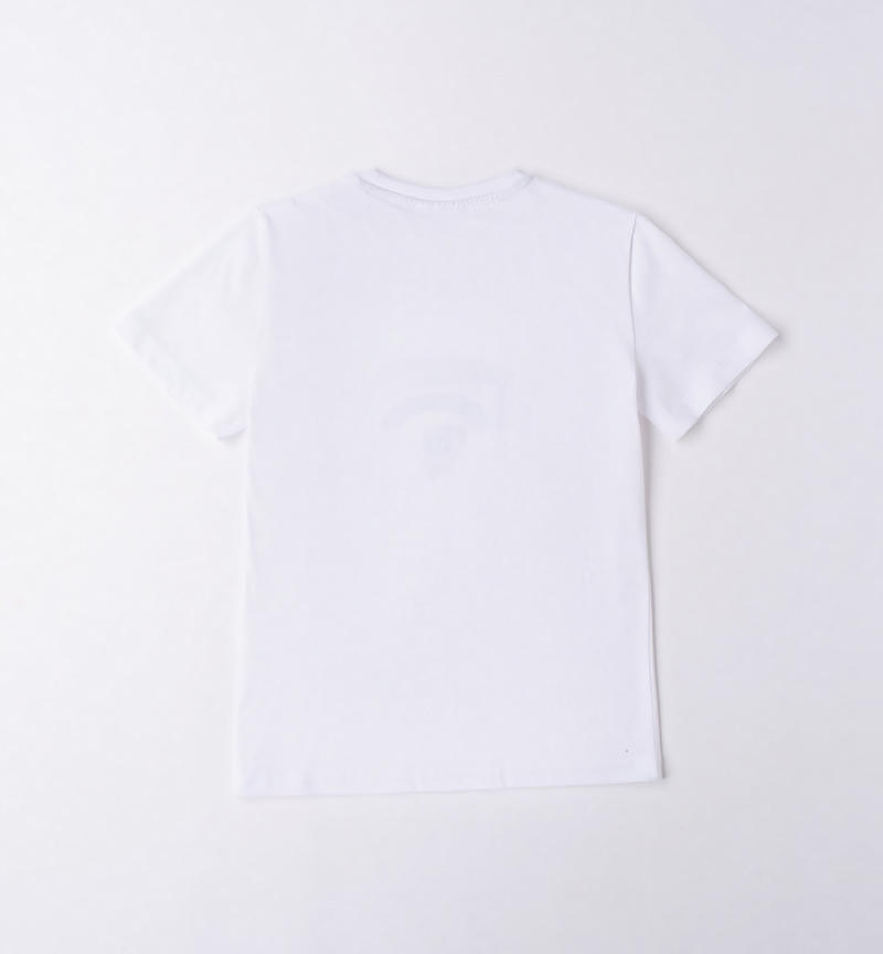 Sarabanda 100% cotton t-shirt for boys from 8 to 16 years BIANCO-0113