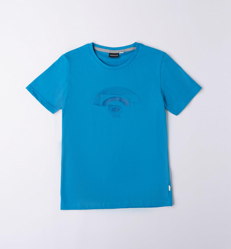 Sarabanda 100% cotton t-shirt for boys from 8 to 16 years TURCHESE-4033