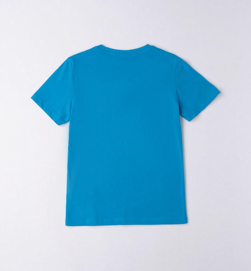 Sarabanda 100% cotton t-shirt for boys from 8 to 16 years TURCHESE-4033