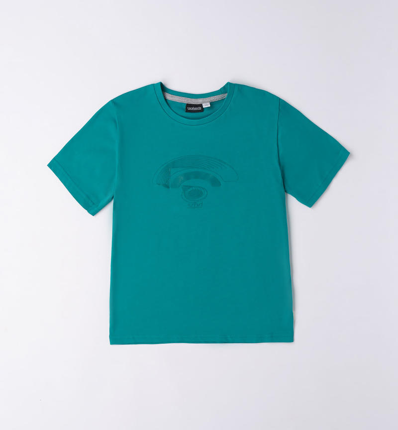 Sarabanda 100% cotton t-shirt for boys from 8 to 16 years VERDE-4456