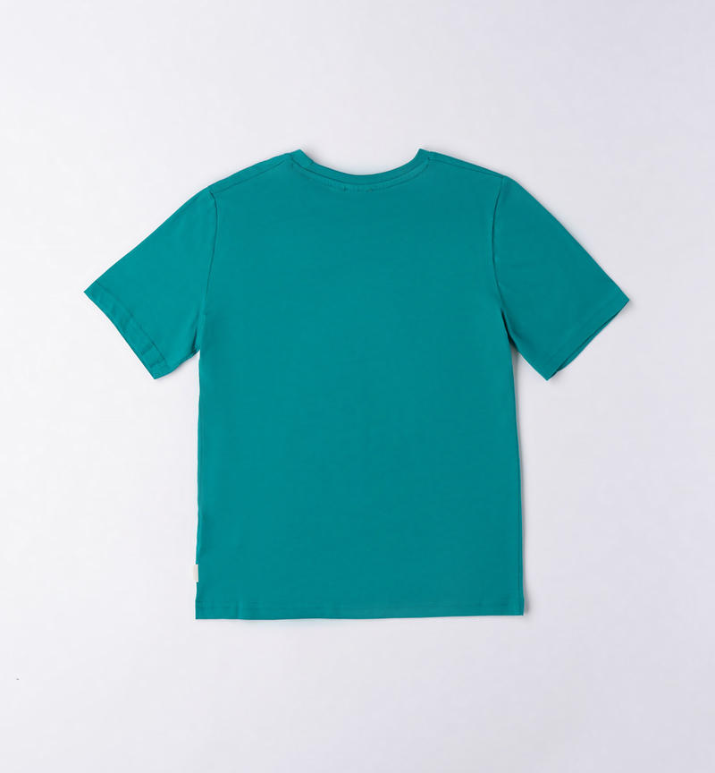 Sarabanda 100% cotton t-shirt for boys from 8 to 16 years VERDE-4456