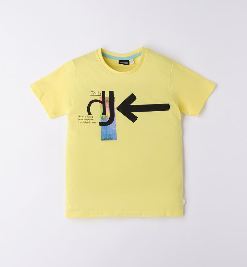 Sarabanda colourful t-shirt for boys from 8 to 16 years GIALLO-1417