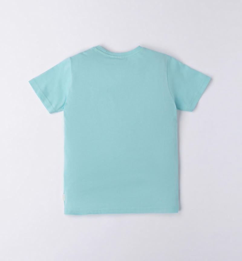 T-shirt ragazzo colorata da 8 a 16 anni Sarabanda VERDE ACQUA-4411