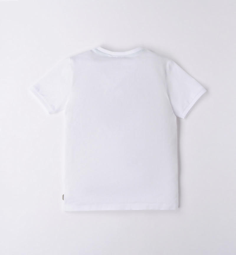 Sarabanda t-shirt with pocket for boys from 8 to 16 years BIANCO-0113