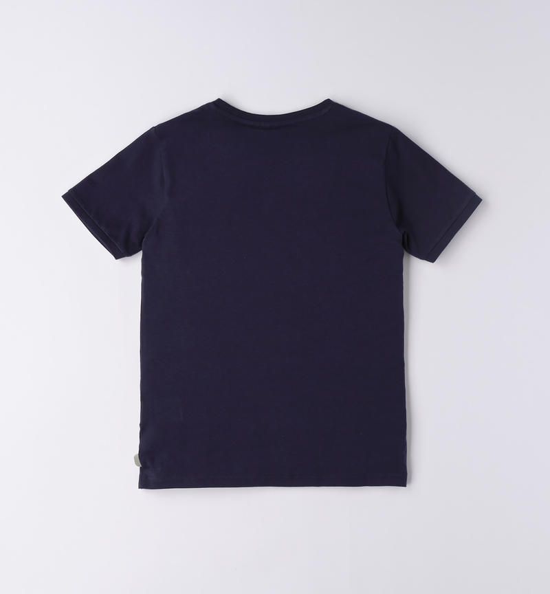Sarabanda t-shirt with pocket for boys from 8 to 16 years NAVY-3854