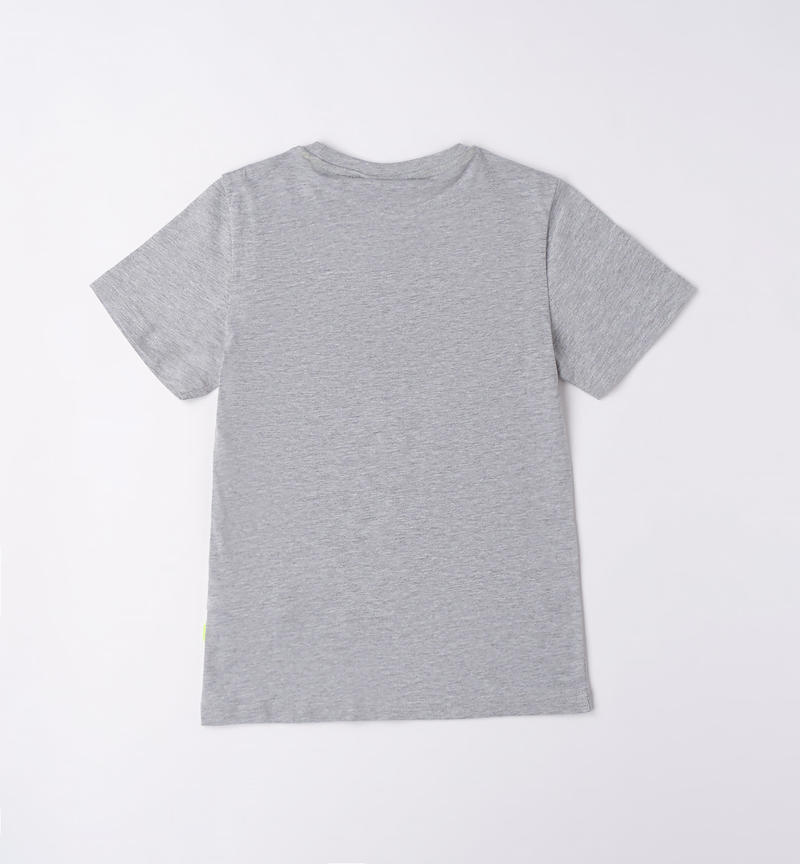 T-shirt stampa ragazzo da 8 a 16 anni Sarabanda GRIGIO MELANGE-8992