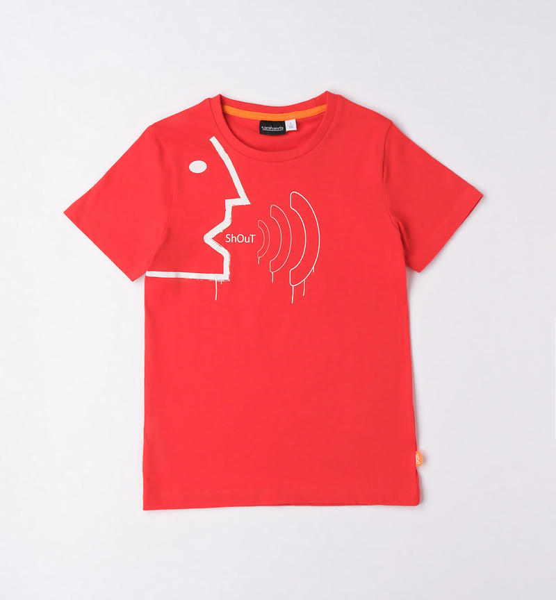 Sarabanda printed t-shirt for boys from 8 to 16 years ROSSO-2235