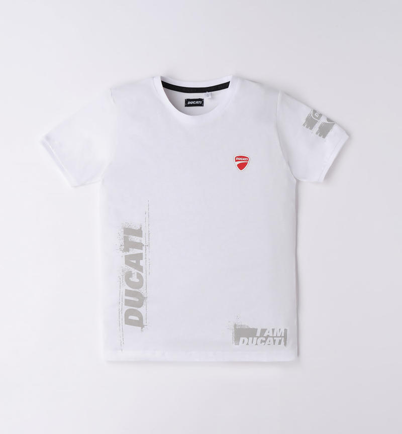 Ducati printed t-shirt for boys from 3 to 16 years BIANCO-0113