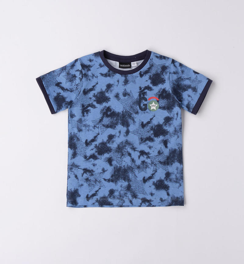 T-shirt stelle 100% cotone bambino da 9 mesi a 8 anni Sarabanda BIANCO-NAVY-6VG9