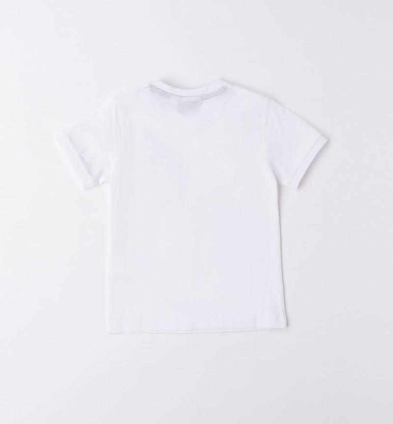 Sarabanda 100% cotton pocket t-shirt for boys from 9 months to 8 years BIANCO-0113