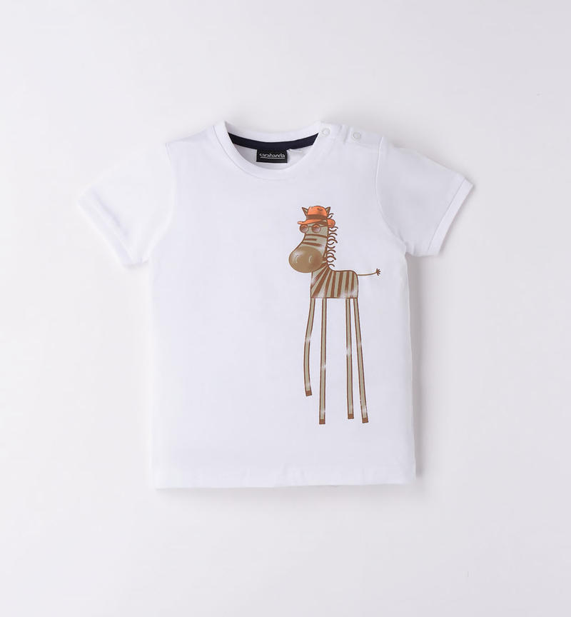 Sarabanda zebra t-shirt for boys from 9 months to 8 years BIANCO-0113