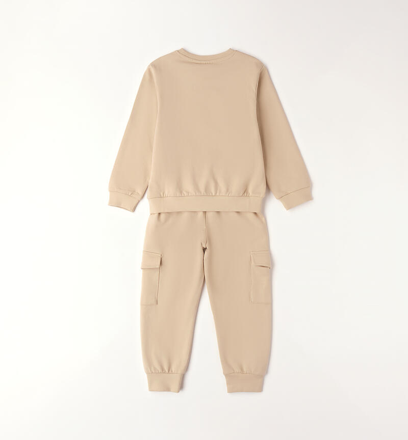 100% cotton tracksuit for children BEIGE-0436