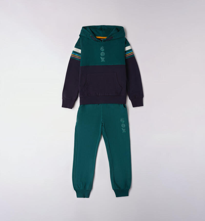 Sarabanda 100% cotton tracksuit for boys from 8 to 16 years VERDE-4517