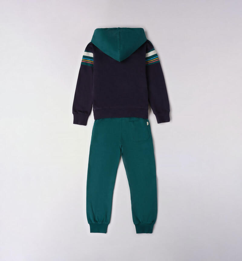 Sarabanda 100% cotton tracksuit for boys from 8 to 16 years VERDE-4517