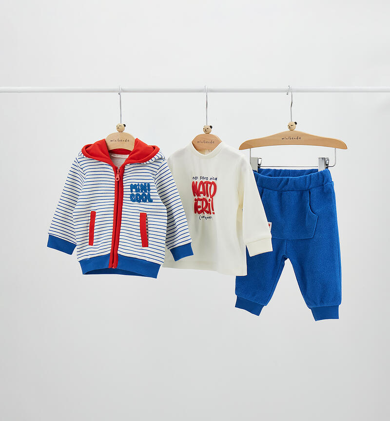 Tuta 3 pezzi neonato ECRU'-BLU-6BEZ