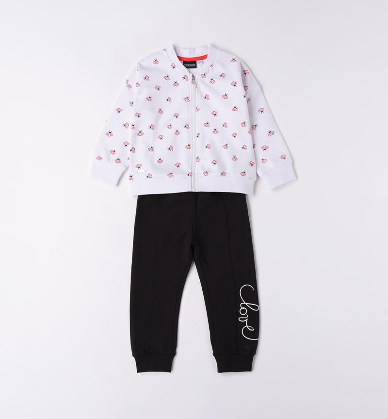 Sarabanda bee sports suit for girls from 9 months to 8 years BIANCO-ROSSO-6V70