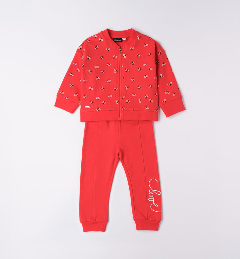 Sarabanda bee sports suit for girls from 9 months to 8 years ROSSO-2235