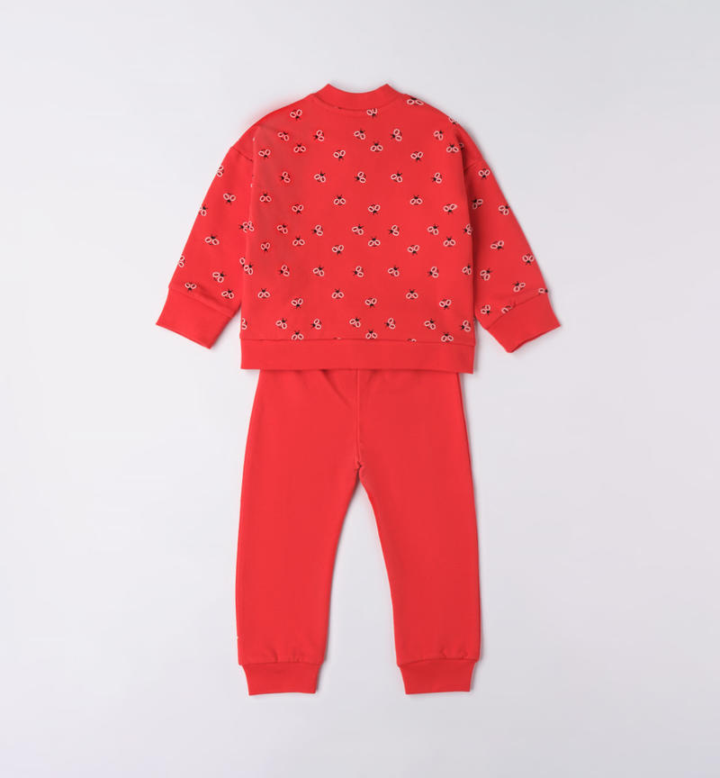 Sarabanda bee sports suit for girls from 9 months to 8 years ROSSO-2235