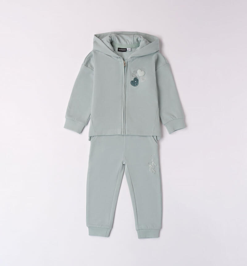 Sarabanda tracksuit with hearts for girls from 9 months to 8 years L.GREEN-4136