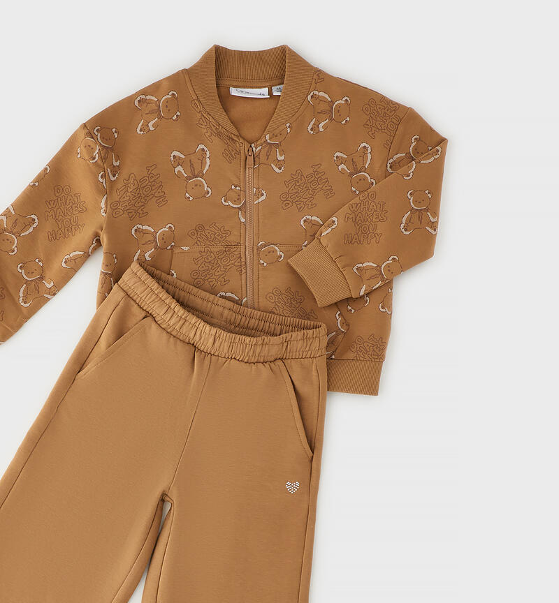 Two-piece tracksuit for girls MARRONE-CIOCCOLATO-6CGZ