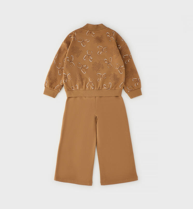 Two-piece tracksuit for girls MARRONE-CIOCCOLATO-6CGZ