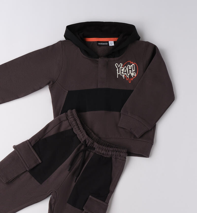 Tuta bambino 100% cotone GRIGIO SCURO-0566
