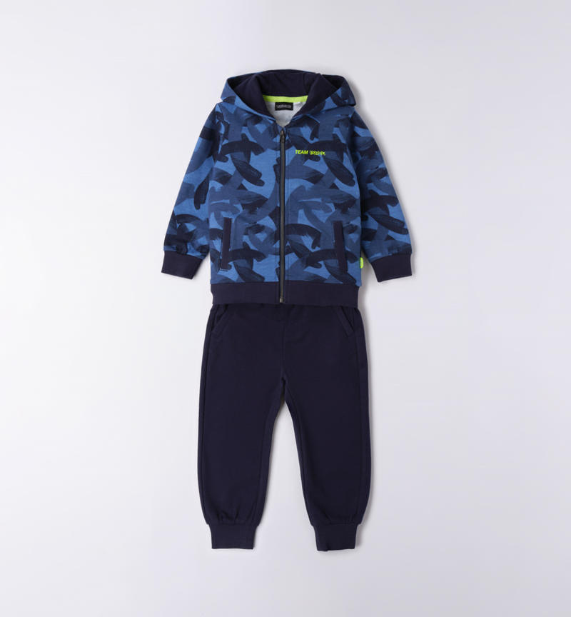 Sarabanda tracksuit with hoodie for boys from 9 months to 8 years BIANCO-BLU-6V51