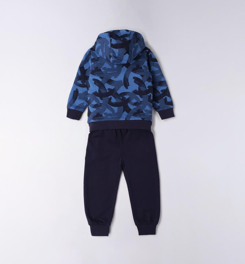Sarabanda tracksuit with hoodie for boys from 9 months to 8 years BIANCO-BLU-6V51