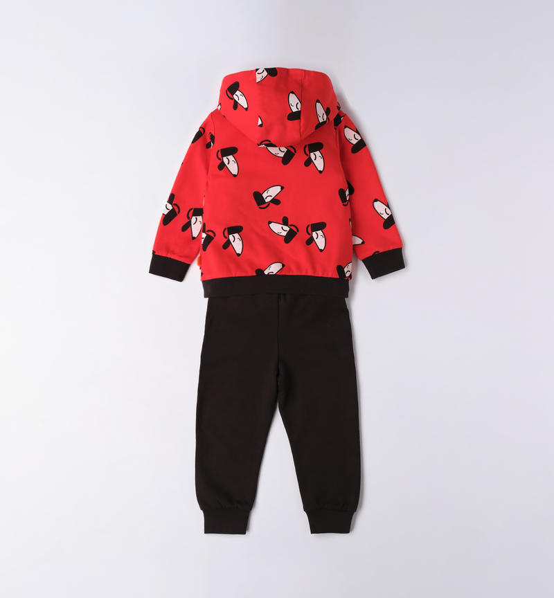 Sarabanda tracksuit with hoodie for boys from 9 months to 8 years ROSSO-MULTICOLOR-6VW1