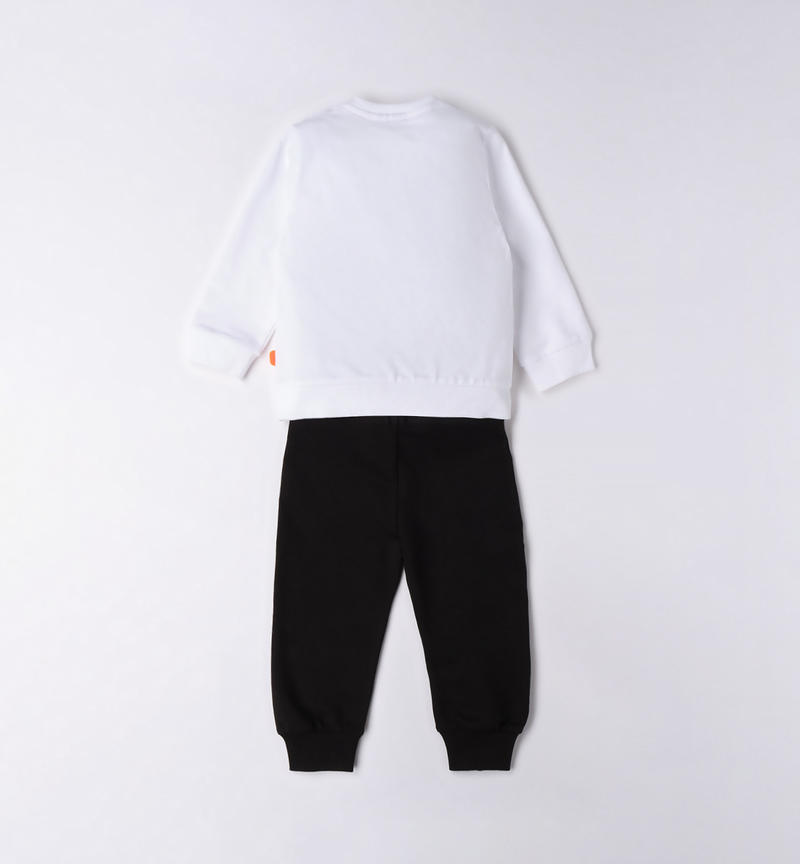 Sarabanda fleece tracksuit for boys from 9 months to 8 years BIANCO-0113