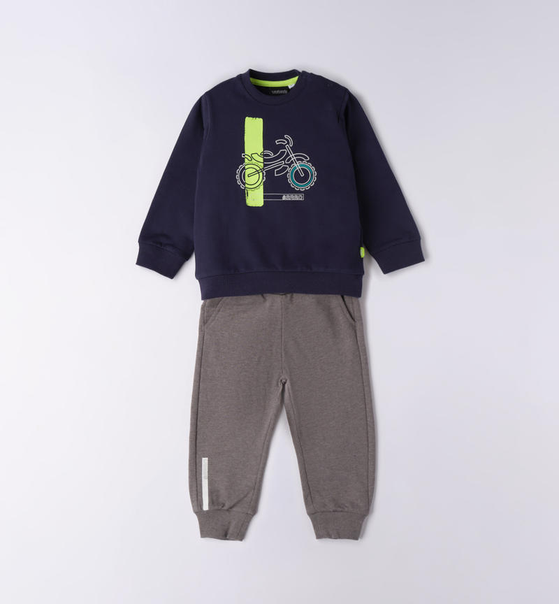 Sarabanda fleece tracksuit for boys from 9 months to 8 years NAVY-3854