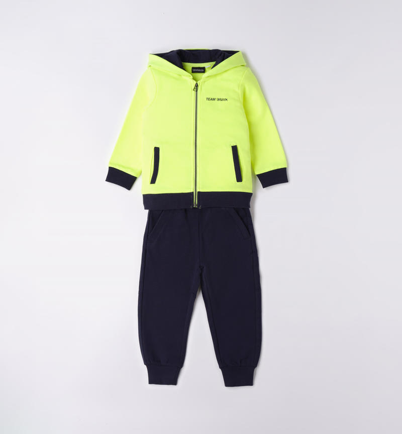 Sarabanda neon tracksuit for boys from 9 months to 8 years GREEN ACID-5841