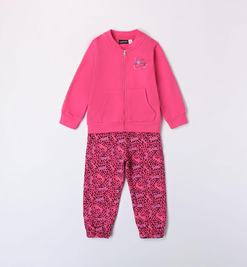 Sarabanda fuchsia tracksuit for girls from 9 months to 8 years FUXIA-2443