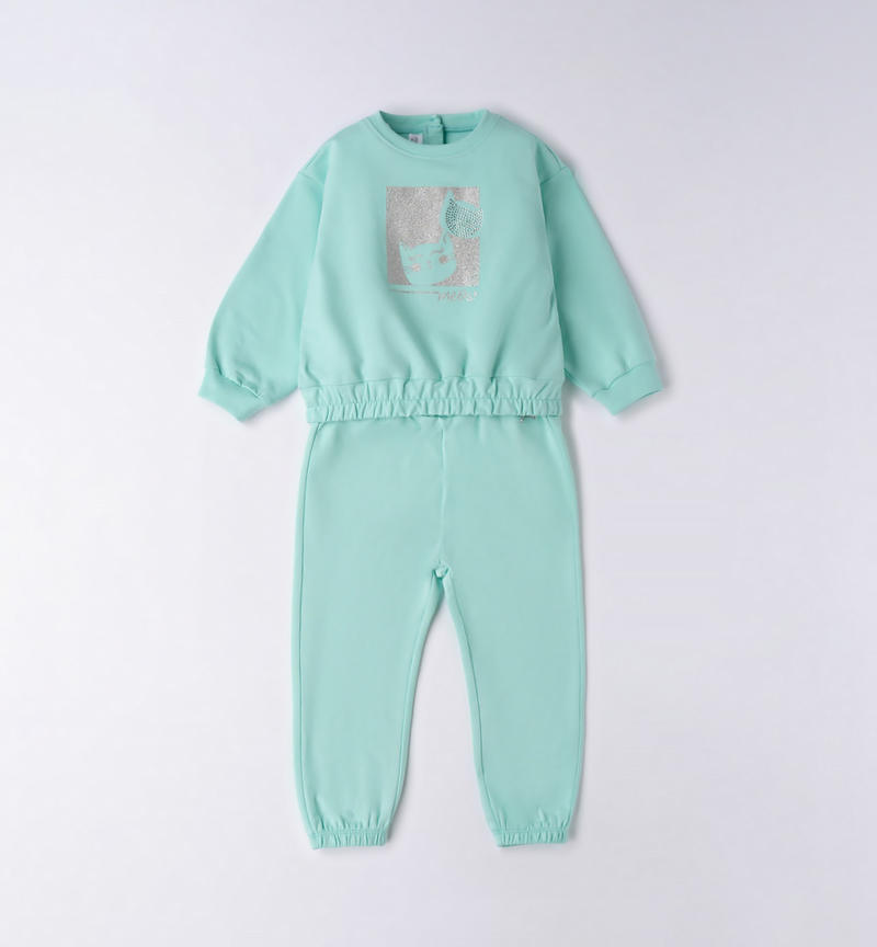 Sarabanda glitter outfit for girls from 9 months to 8 years VERDE CHIARO-4634