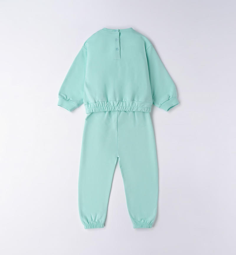 Sarabanda glitter outfit for girls from 9 months to 8 years VERDE CHIARO-4634