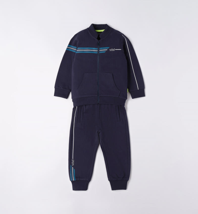 Sarabanda fleece tracksuit for boys from 9 months to 8 years NAVY-3854