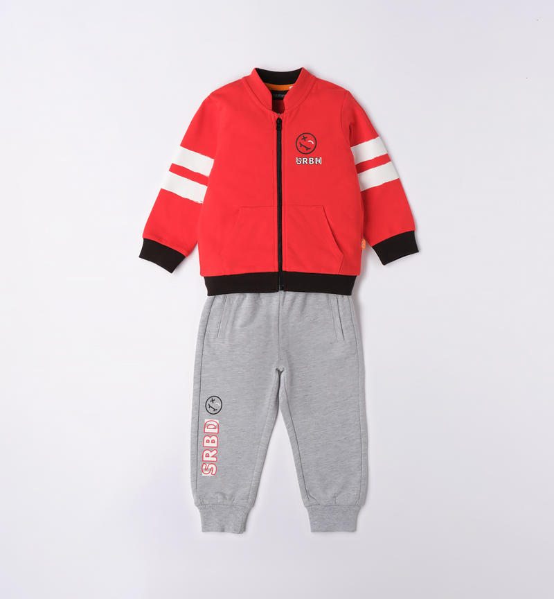 Sarabanda fleece tracksuit for boys from 9 months to 8 years ROSSO-2235