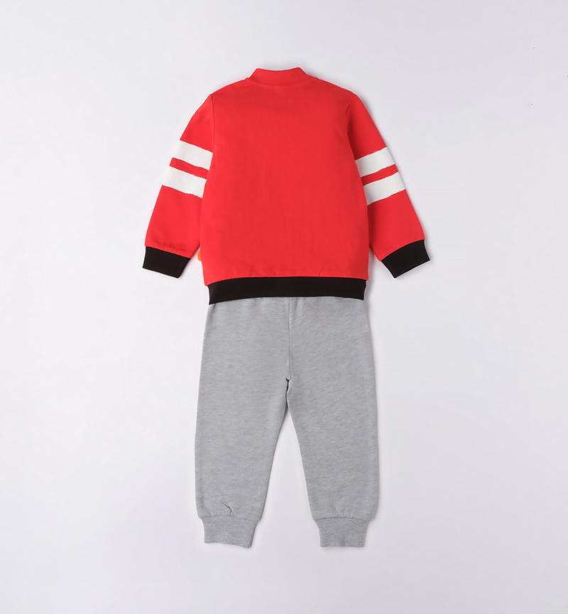 Sarabanda fleece tracksuit for boys from 9 months to 8 years ROSSO-2235