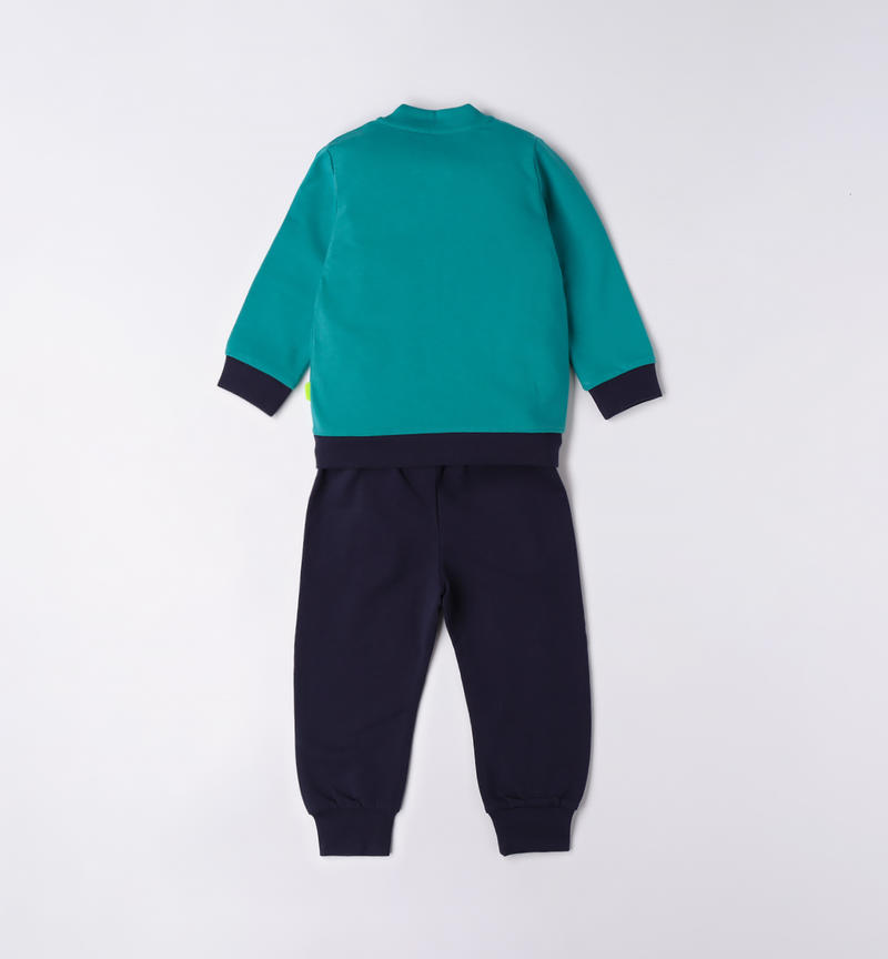 Sarabanda fleece tracksuit for boys from 9 months to 8 years VERDE-4456
