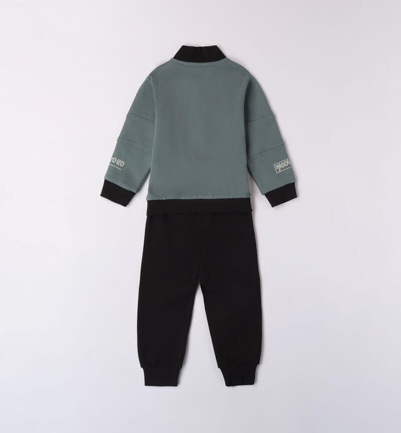 Sarabanda green winter tracksuit for boys from 9 months to 8 years VERDE SCURO-4237