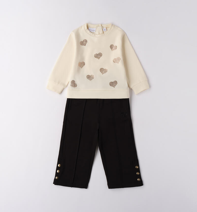 Tuta per bambina Sarabanda CREMA-0921